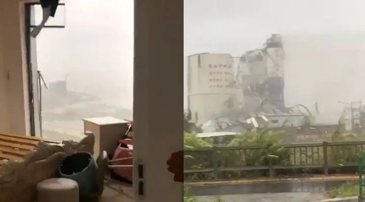 直击台风米克拉登陆现场：居民家窗户被吹掉 厂房被吹倒